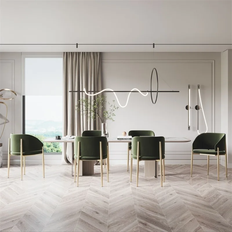 4Psc Nordic Light Luxury Stainless Steel Dining Chairs Backrest Comfortable Chairs Nordic Chair Прозрачные Стулья Cadeira