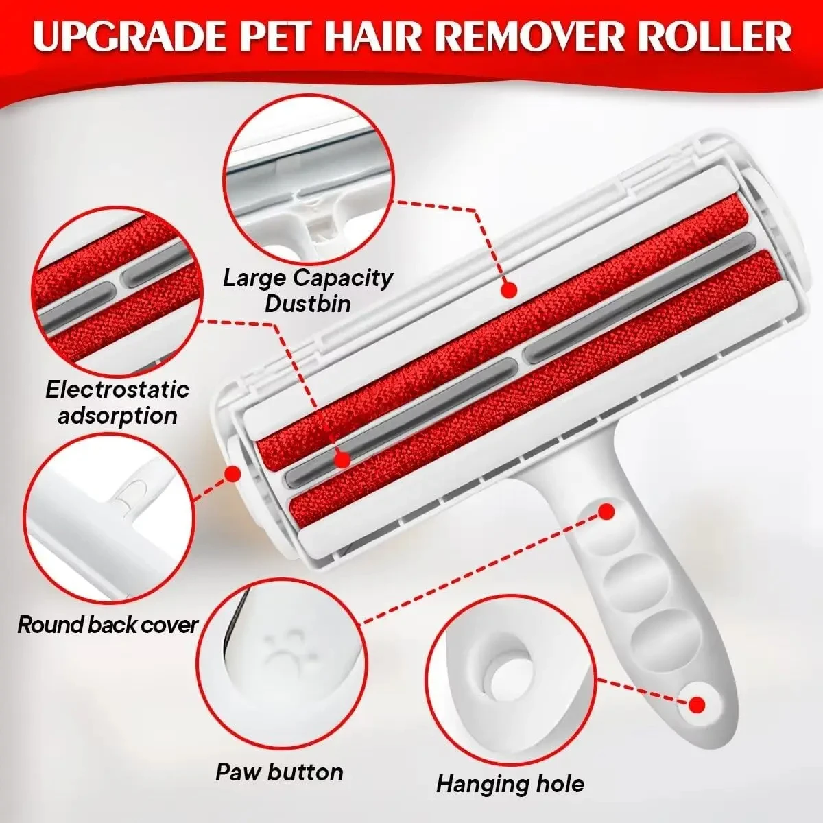 High Quality Pet Hair Remover, Washable Lint Roller for Pet Hair on Furniture Sofa Clothes ，Reuse Remove Portable Removal Tool