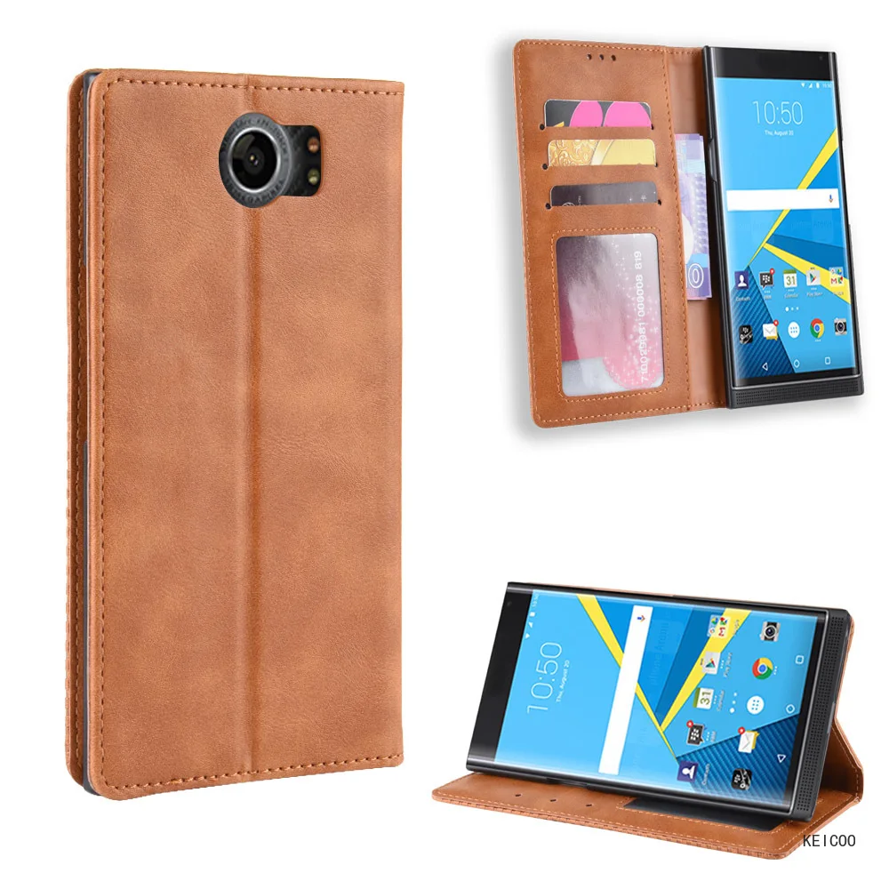 Custodia In Pelle Magnetica Retrò Per Blackberry Priv Keyone Dtek70 Mercury Key2 Custodia Per Telefono Con Supporto Per Inserimento Di Schede Multifun
