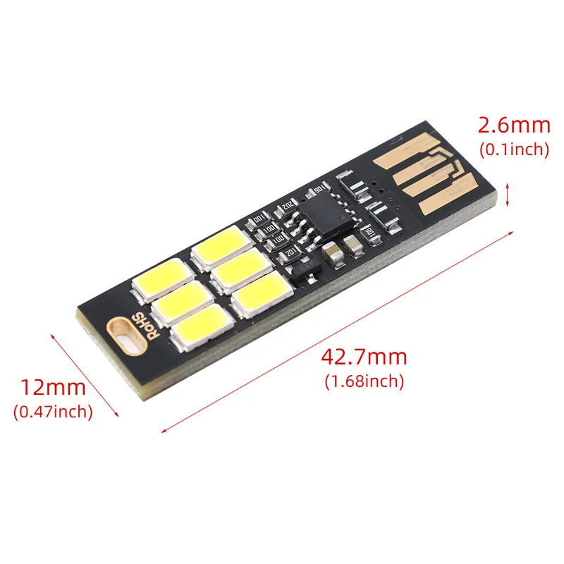 LED Light Night Light Mini Night Light Mini LED Light Portable USB Card Light Mini LED Lights 6 LED Keychain Night Light 1W 5V Dimming Pocket Card USB Lights