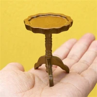 1:12 Dollhouse Mini Round Lace Table Side Table Coffee Table Model Furniture Accessories For Doll House Decor Kids Play Toys 1