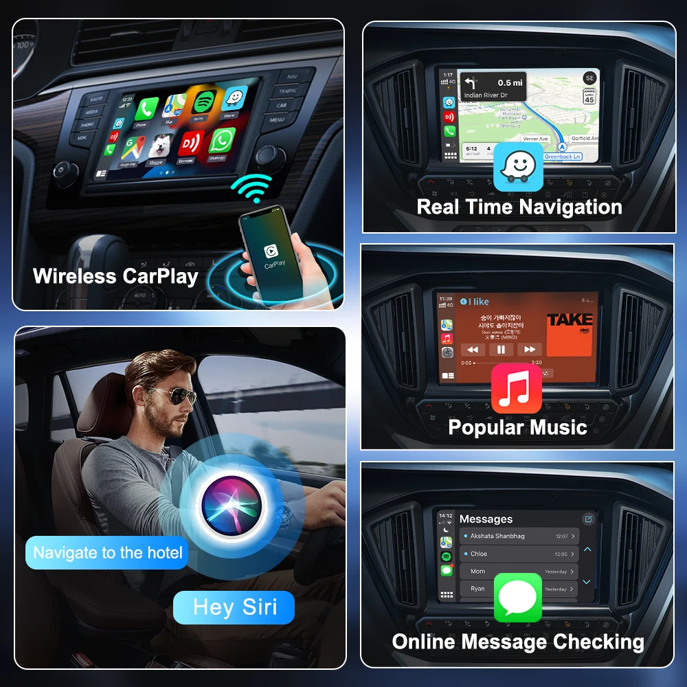 Carlinkit Audi Mercedes Volvo Volkswagen  ̴ ī÷ ڽ,    ڵ  , Siri IOS15