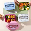 BPA Free Lunch Box - 1200ml Leakproof Food Container for School/Office Microwavable Plastic Bento Box