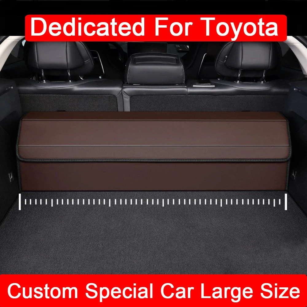 

leather Car Trunk Organizer Box Large Capacity Tidying Storage Box For Toyota RAV4 Prius Camry Corolla CHR Land Cruiser Prado
