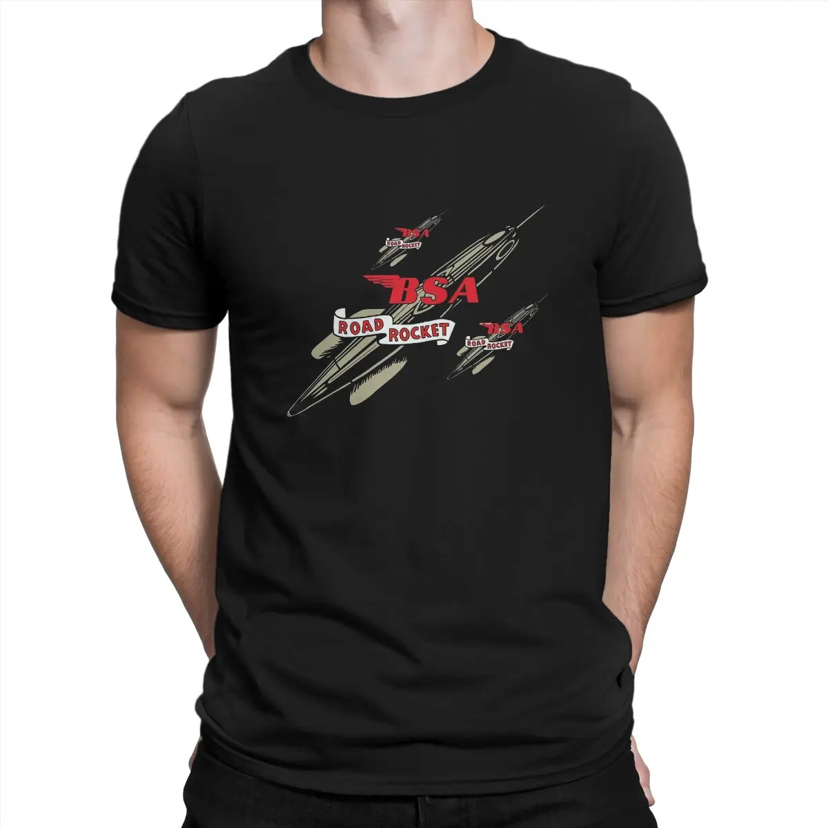 

Road Rocket Men TShirt BSA Moto O Neck Short Sleeve Fabric T Shirt Funny High Quality Birthday Gifts