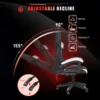 RGB Gaming Chair LED Lights Ergonomic Computer Chair Reclining PU Leather High Back Video Game Chair Adjustable Lumbar Support 3