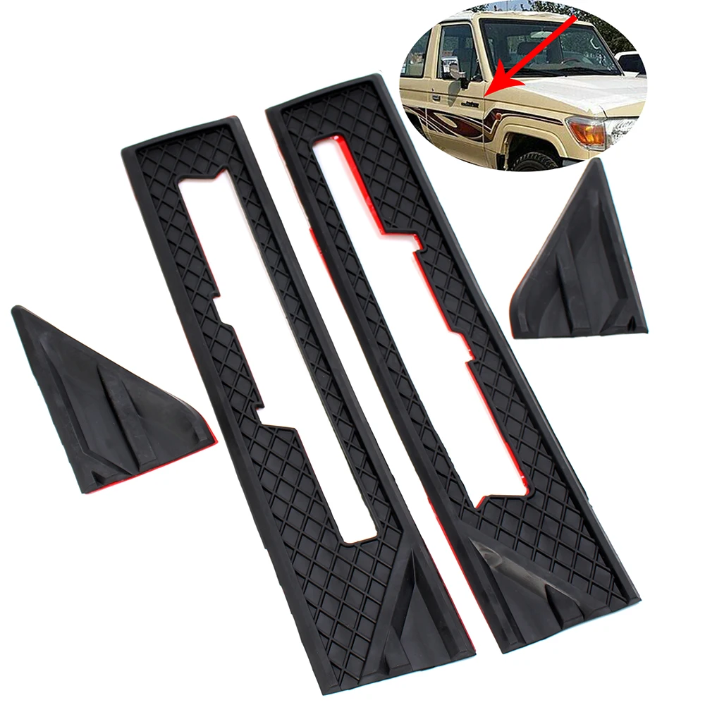 

4PCS Car Side Logo Frame Body Fender Cover Trim Soft Black Anti Scratch Rubber Strip For Toyota Land Cruiser LC76 LC78 LC79 FJ79