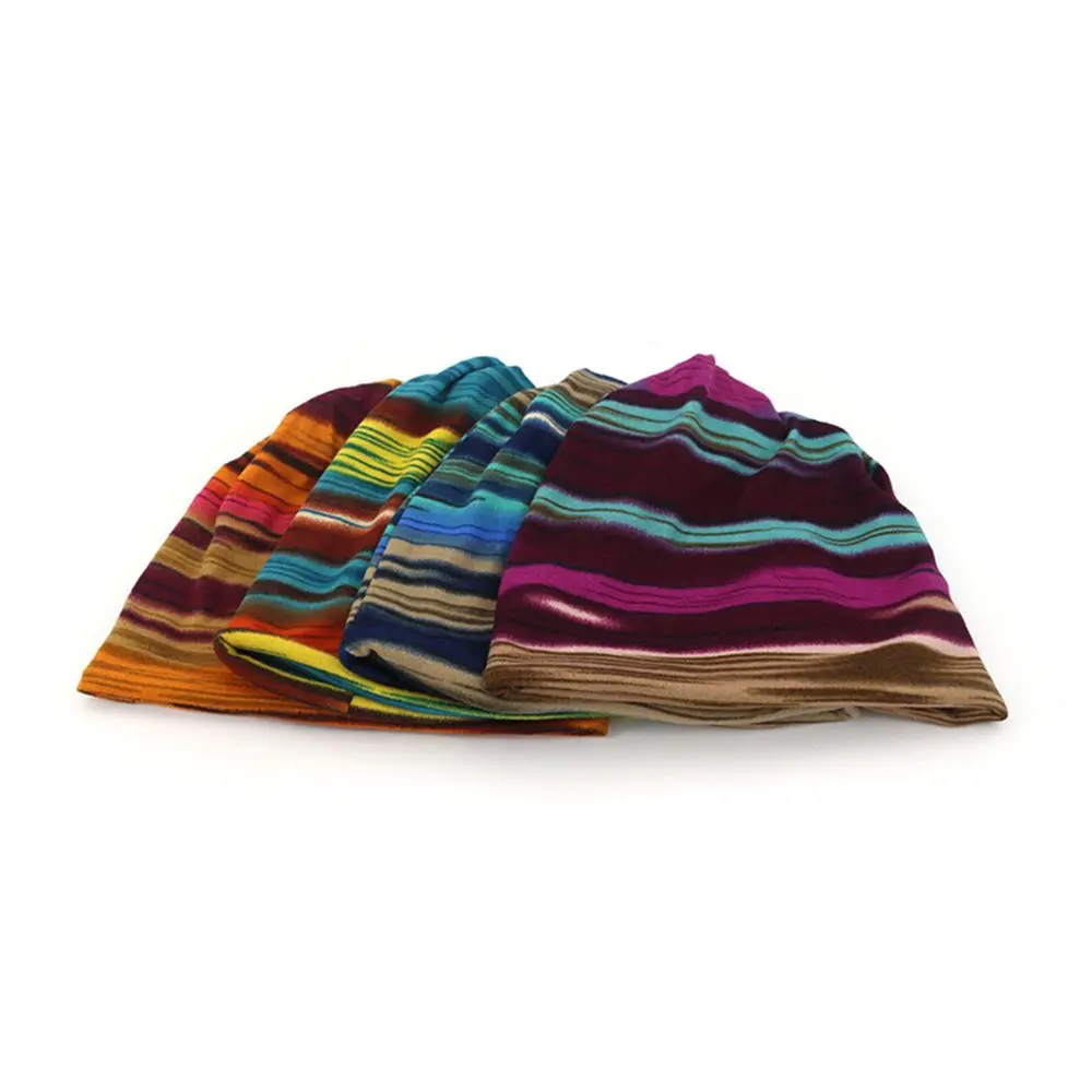 Keep warm Fashion Multifunction Casual Hat Stripe Print Turban hat