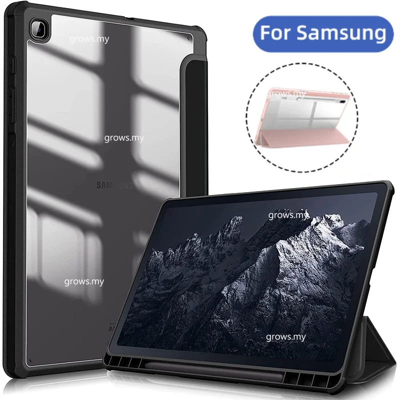 

For Samsung Tab S9 FE 11 Plus 12.4 2023 A9+ A9 8.7"Case Pencil Holder Cover For Tab A8 A9 S9 S8 S7 11" Plus 12.4"S6 Lite 10.4