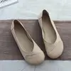 Leather Retro Flat Shoes Woman Handmade Leather Loafers Flexible Summer Casual Shoes Female Flats 5