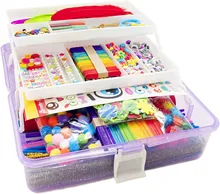 

Children Treasure Box Plush Stick/Pompom Rainbow Colors Shilly-Stick Puzzle DIY Toys Manual Art Craft Creative Development Toys