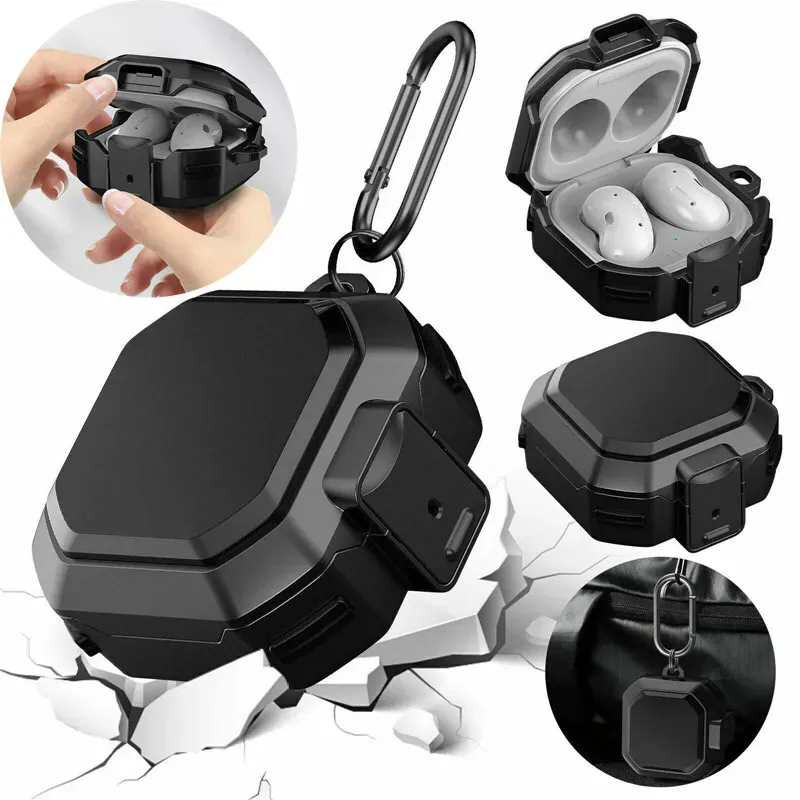 Durable Shockproof Earbuds Protective Case with Keychain Attachment