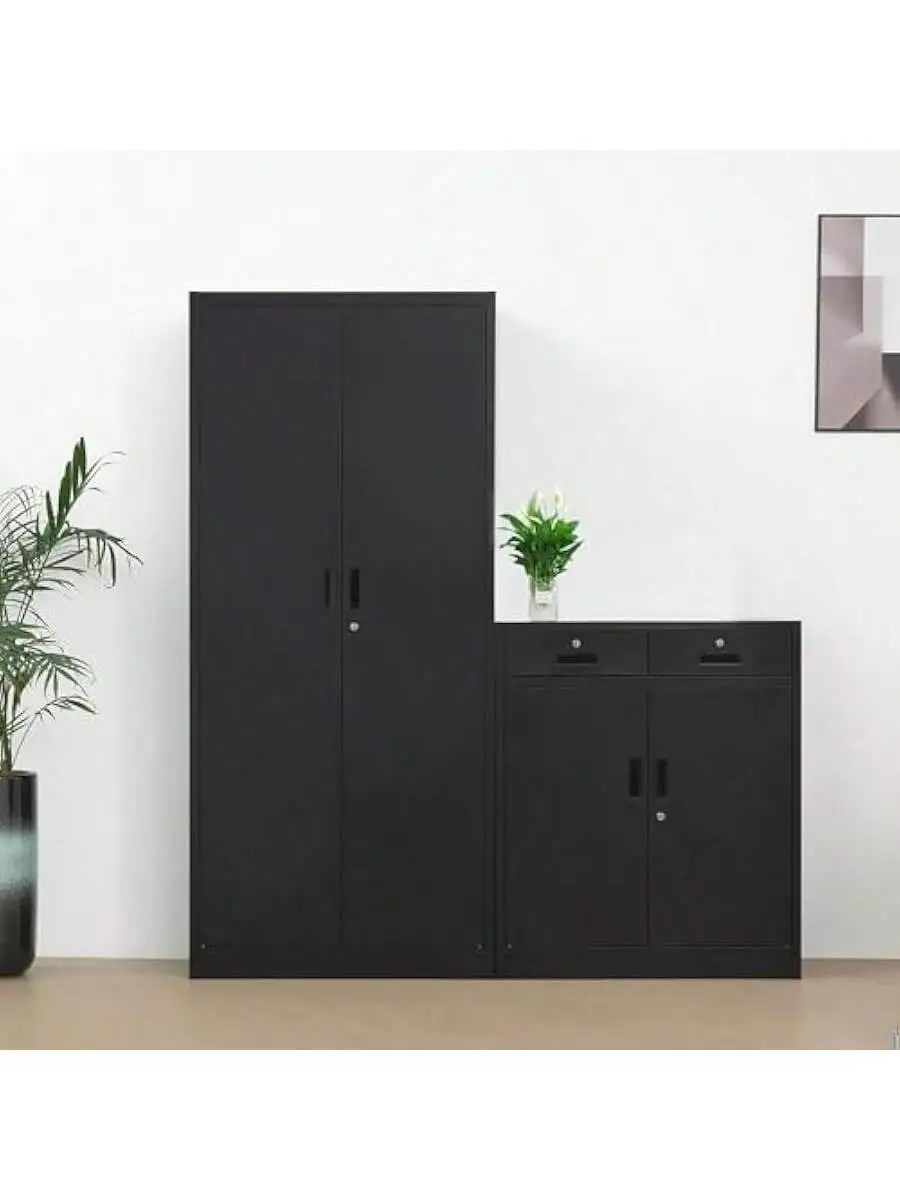 CMY Metal Storage Cabinet Locking Storage Cabinet with Two Drawers 36" H Steel Cabinet with Adjustable Shelf for Office 6