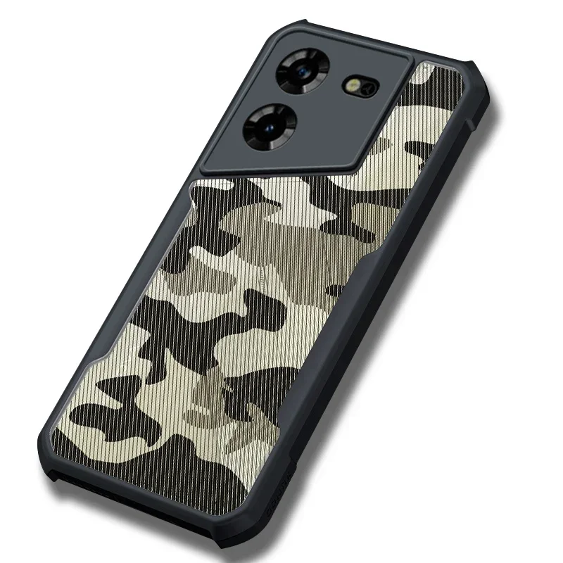 Jzon Per Tecno Pova 5 Pro 4G 5G Involucro Camouflage Style Cover Posteriore Trasparente Antiurto Guscio Protettivo Trasparente
