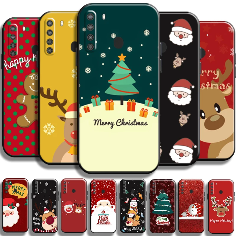 

Merry Christmas Santa Claus For Samsung Galaxy A21 A21S Phone Case Shockproof Funda Soft Shell TPU Carcasa Back Full Protection
