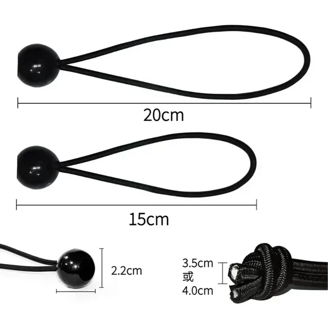 10pcs Bungee Ball Tarps Canvas Tarpaulin Flagpole Ties Cord Ends Elastic Rope Lace Fixed Boat Pole Camping Tent Accessories 3