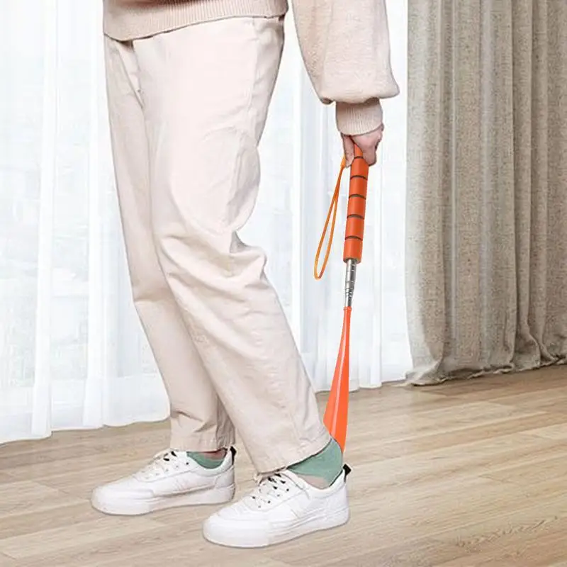 Chausse-pied Télescopique Long AYBUY – 2 Pièces, Longueur 28,5 à 70,5 Cm – Manche Métal Et Plastique – Pour Tous Types De Chaussures, Personnes âgées, Dos Fragile