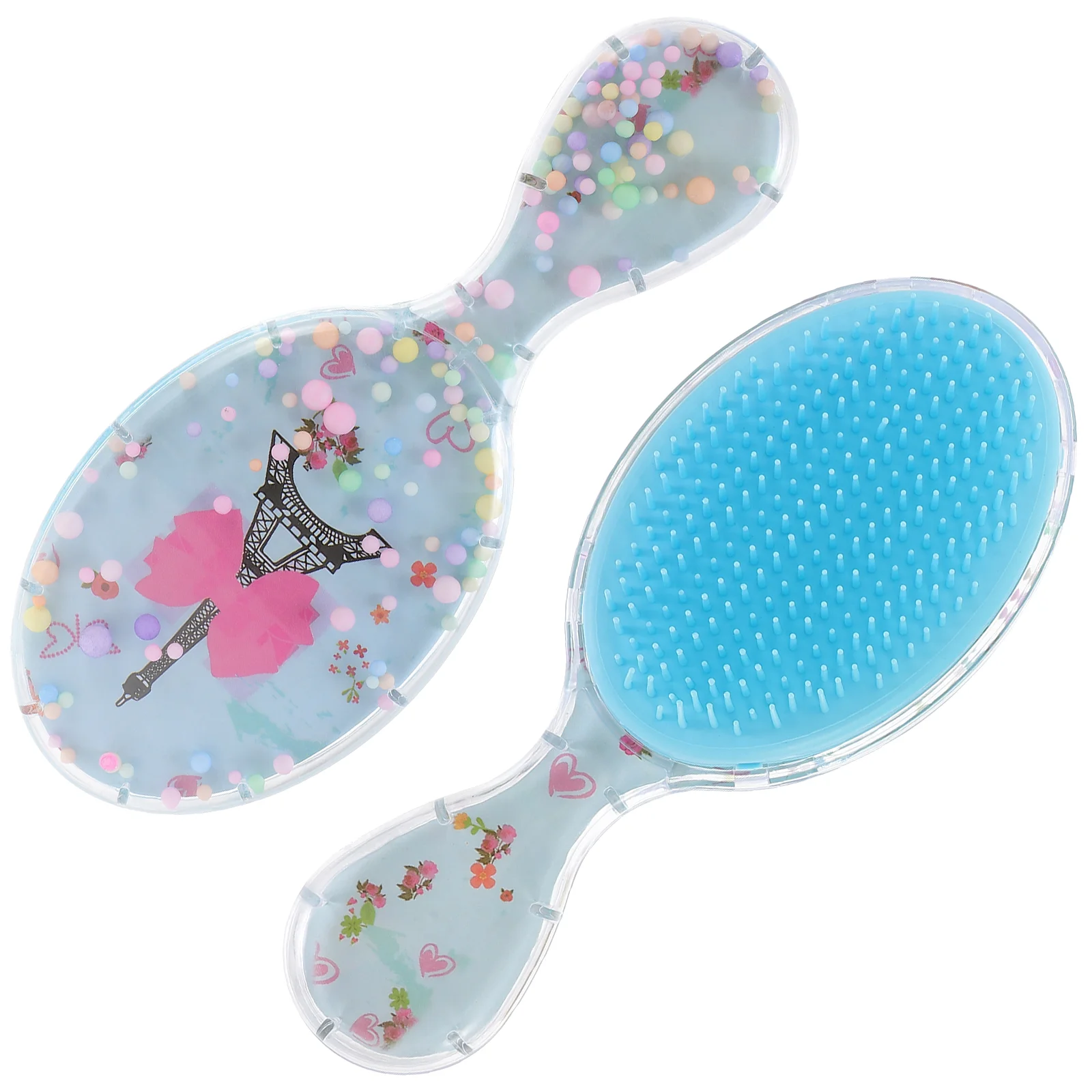 

2 Pcs Straight Hair Comb Toddler Portable Brush Pocket Paddle Brushes Shell Decorative
