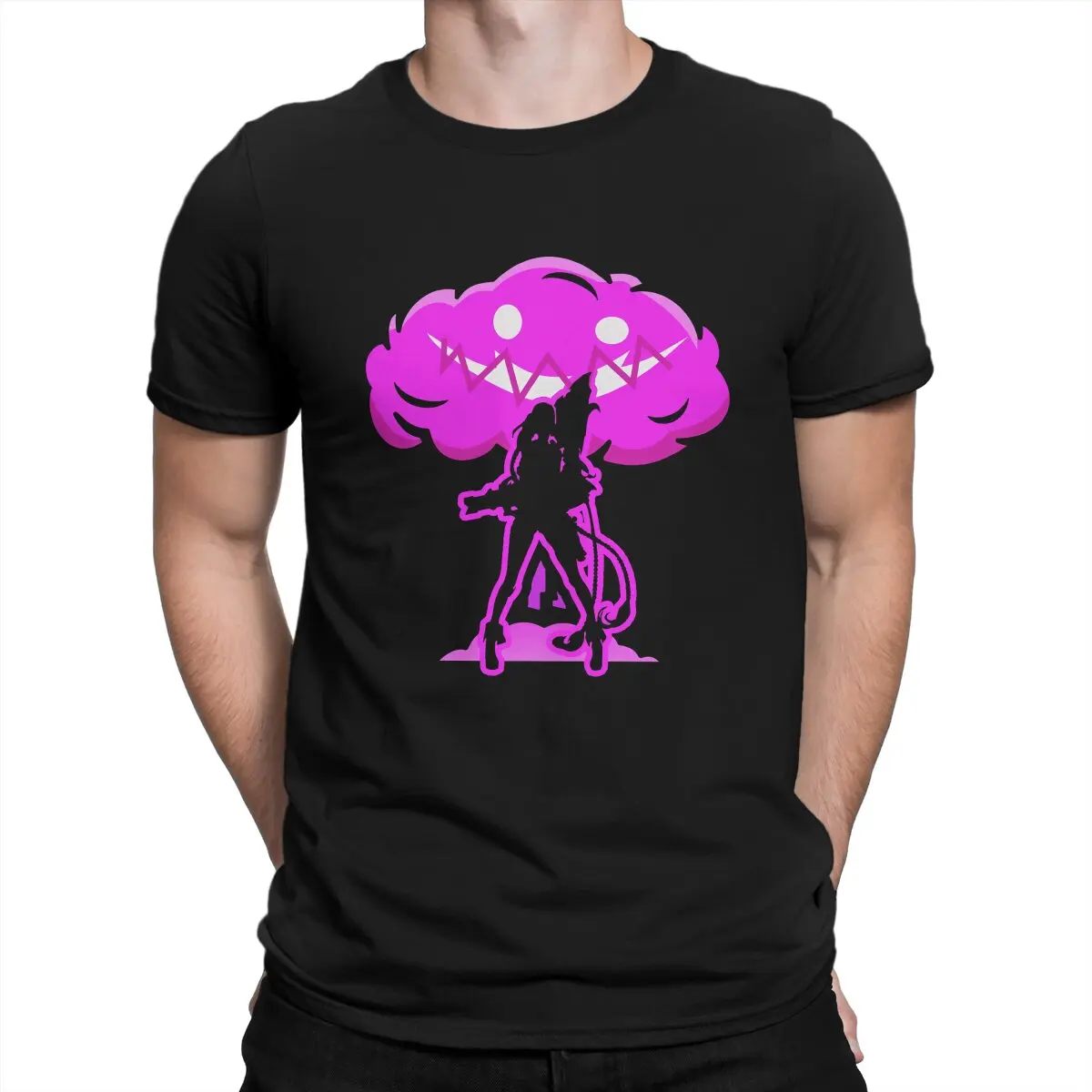 thumbnail image 1 of Camiseta informal holgada para hombre, cuello redondo, algodón puro, Arcane League of Legends, LOL Game, manga corta, 1 of 7