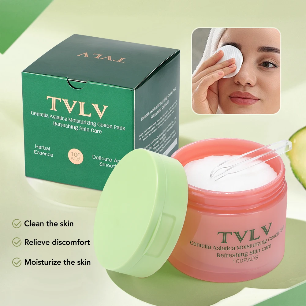 100PCS Korean Skin Care Cleansing Pad Centella Asiatica Deep Hydrating Moisturizing Toner Cotton Pads Face Pad Makeup Tools
