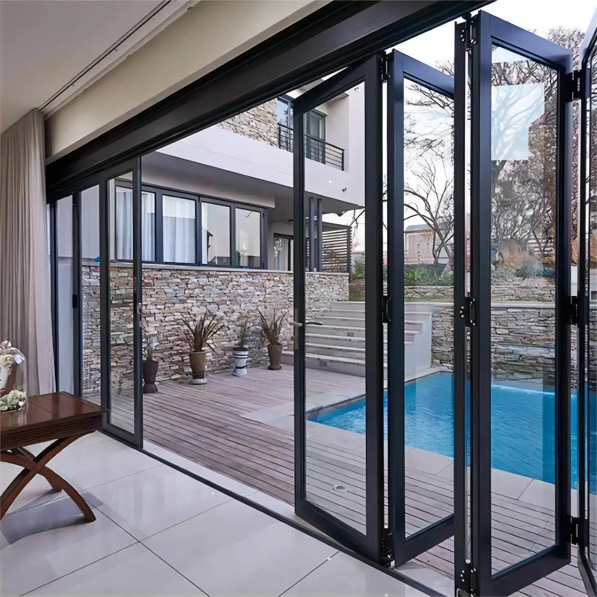 Custom Glass Folding Door for Home Double Glazed Waterproof Aluminum Doors  Exterior Security Patio Folding Doors for Sun Room - AliExpress, image size:1170x1170