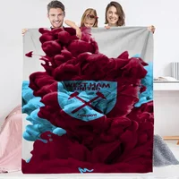 Thin Wadding Blanket Bed West Ham United Logo Fluffy Plaid Designer Throw Blanket Luxury Bedding Blankets for Decorative Sofa 2