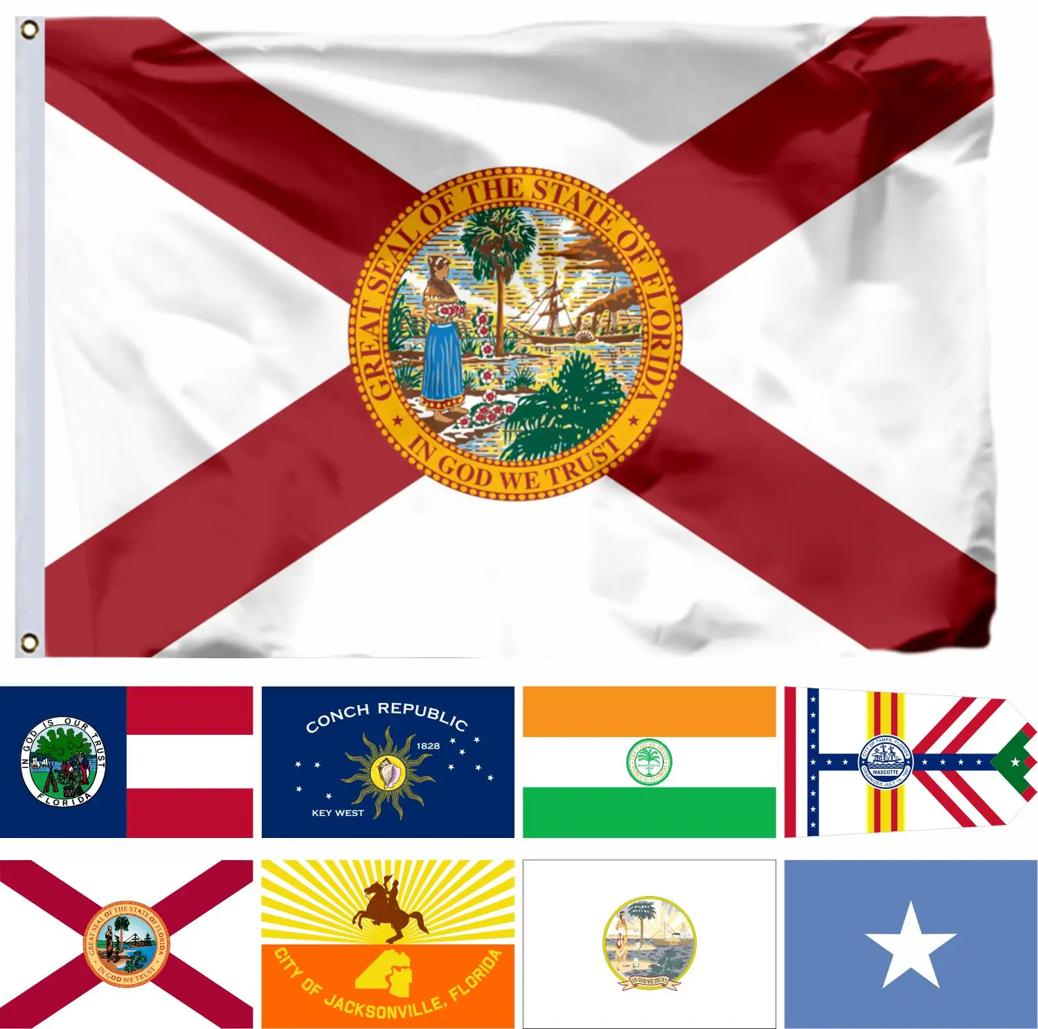 

USA Tampa Florida Flag 90x150cm Jacksonville 3x5ft US Guanica American United States Flags Miami City Banners