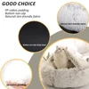 Snooze Cat Bed Round Plush Fluffy Hooded Cozy Cat Bed Cave for Indoor Donut Self Warming Small Dog Bed Anti-anxiety for Winter 6