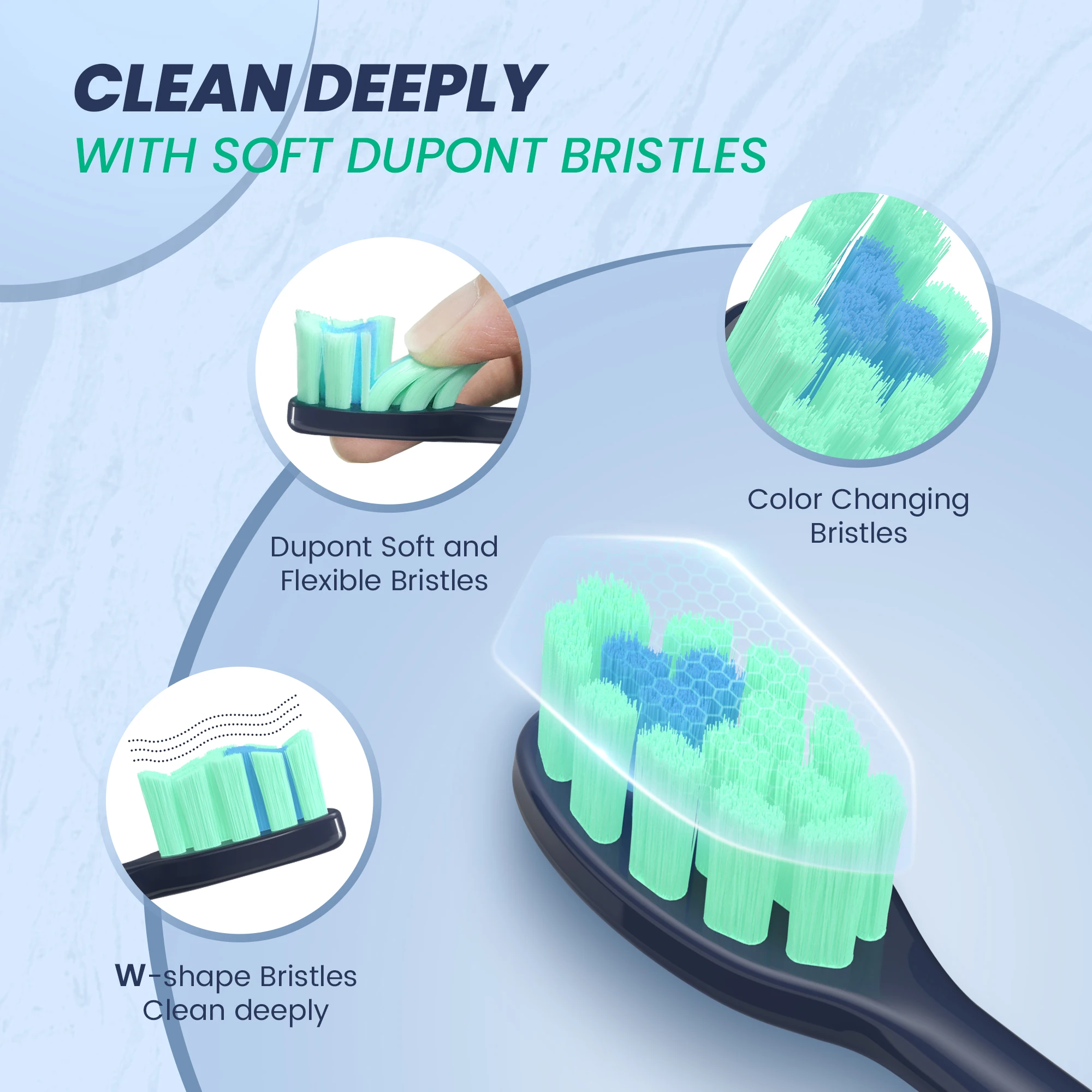 Sejoy JS10-1 Electric Sonic Toothbrush with 10 pcs Replacement Heads Rechargeable Waterproof Electronic Tooth Brushes 4
