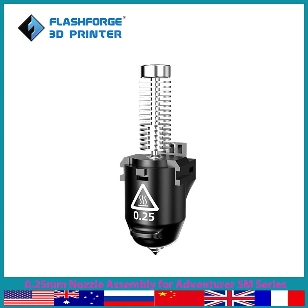 Flashforge-high Velocidade Nozzle Assembly Acessórios para Impressoras 3d Série Adventurer 5m 0.25 mm 0.4 mm 0.6 mm 0.8 mm - Imagem 3