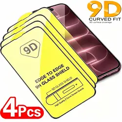 Premium 9D Tempered Glass Screen Protector - Full Coverage, 9H Hardness - 4 Pieces