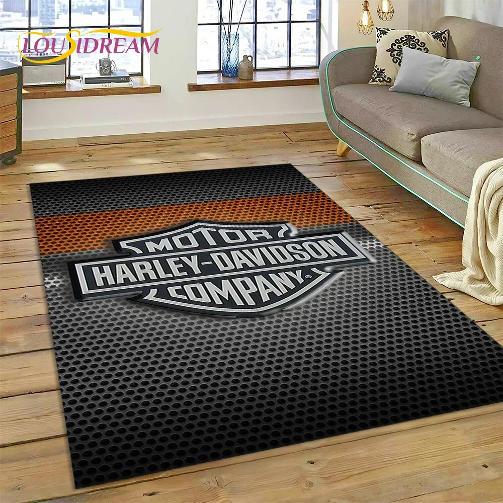 HD H-Harley Davidson Motorcycle Carpet Rug for Home Living Room Bedroom Sofa Doormat Decor,kids Play Area Rug Floor Mat