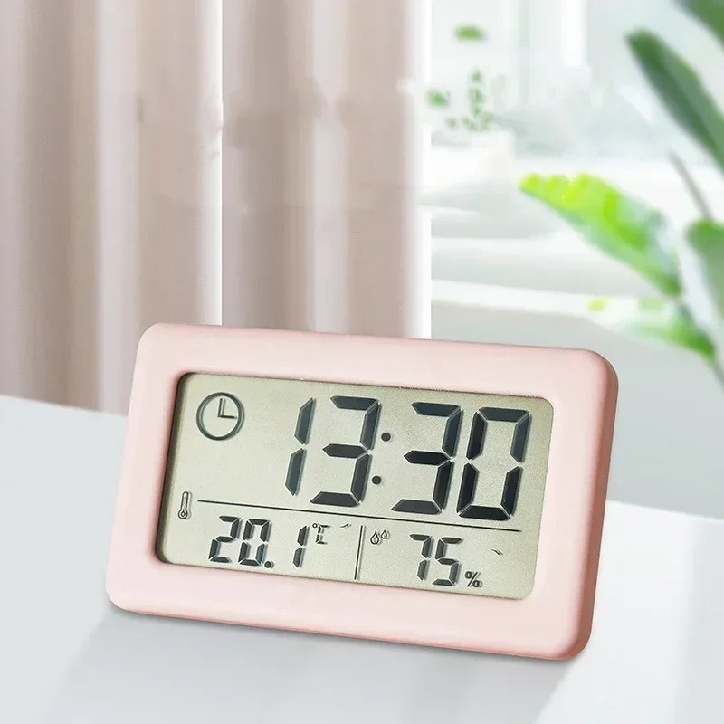 12/24 Hours Wall Clock Thermometer Digital Table Clock Hygrometer Electronic Product Desk Watches Decorate Mini Electronics Home