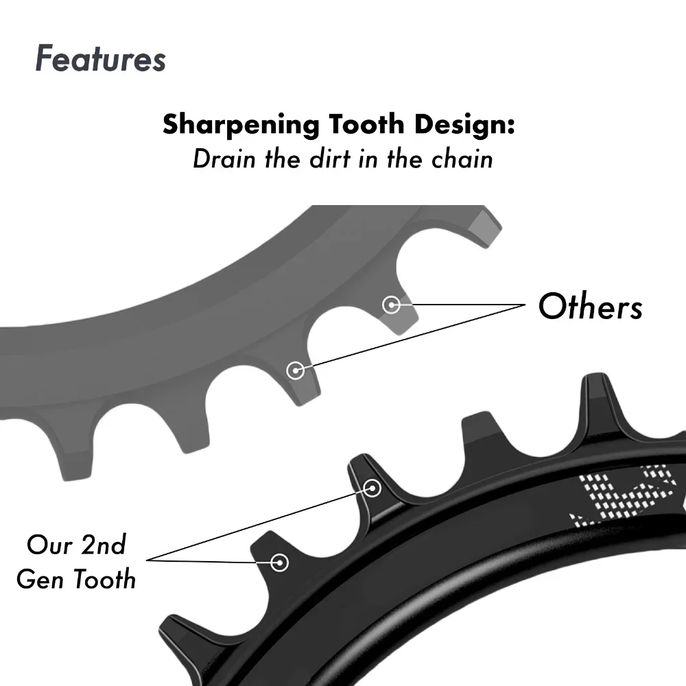 Bike chainring Bike Chainring Round 104 BCD 30T-50T MTB Road Bike Mountain Chainwheel 104bcd