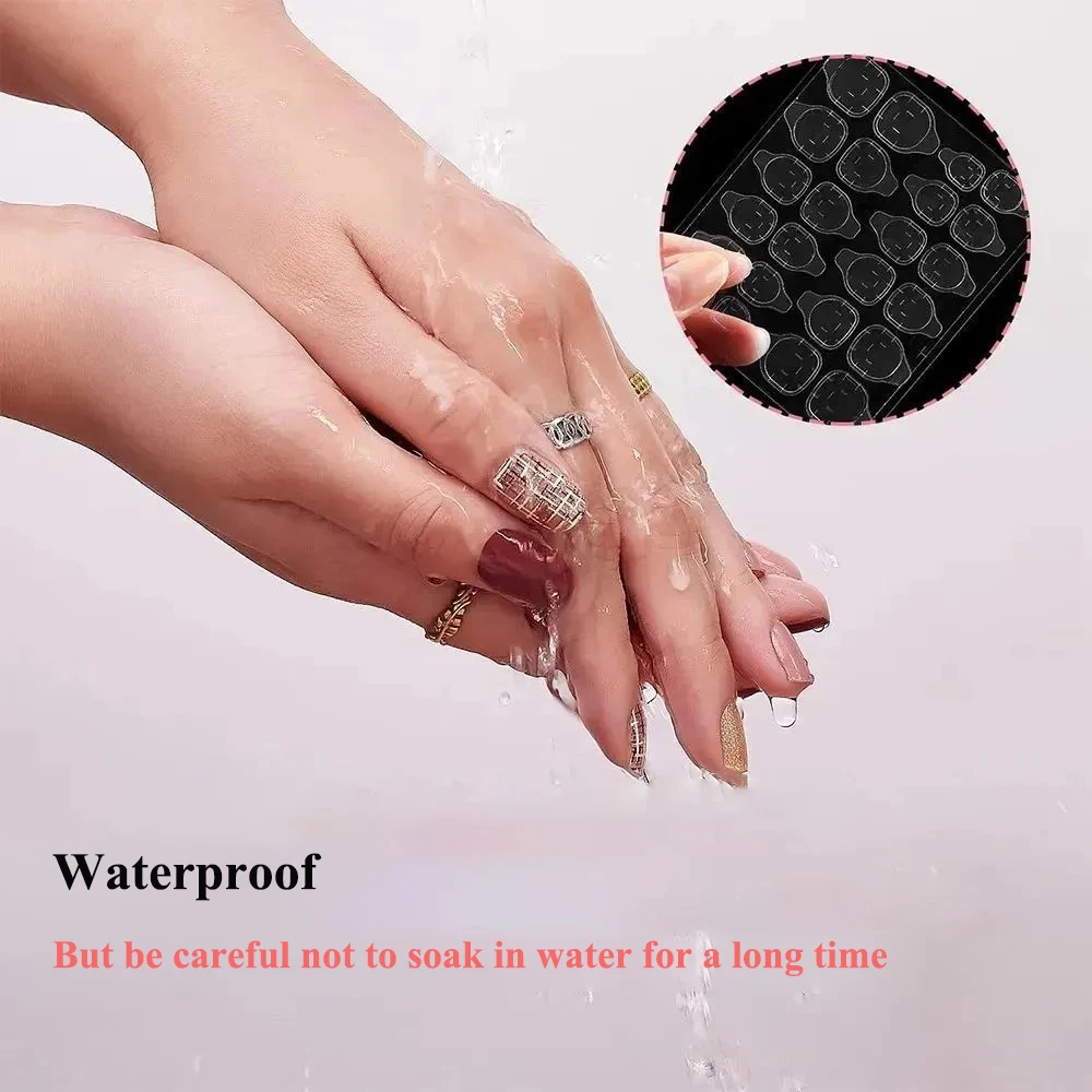 Pink/Transparent Double-Sided Self Adhesive Nail Stickers Waterproof Sticky Tabs for Nails Press on Jelly Glue Manicure Tools 4