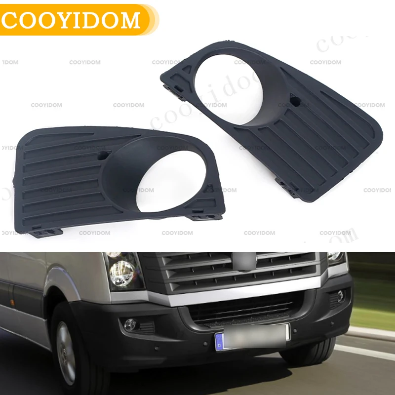Car Front Bumper Fog Light Cover Trim Mesh Fog Lamp Grill Grille VW Crafter 2006- 2E0807675 2E0807674 accessories
