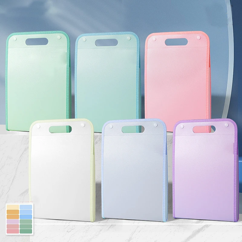 Vertical Hand-held Organ Bag A4 Paper File Folder Large Capacity Multi-layer Expanding Folder Student Data Sorting Storage Bag