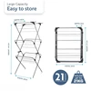 Premium SureGrip 3 Tier Indoor and Outdoor Clothes Drying Rack, Lightly Textured Non Slip Rungs, 69 Ft 3