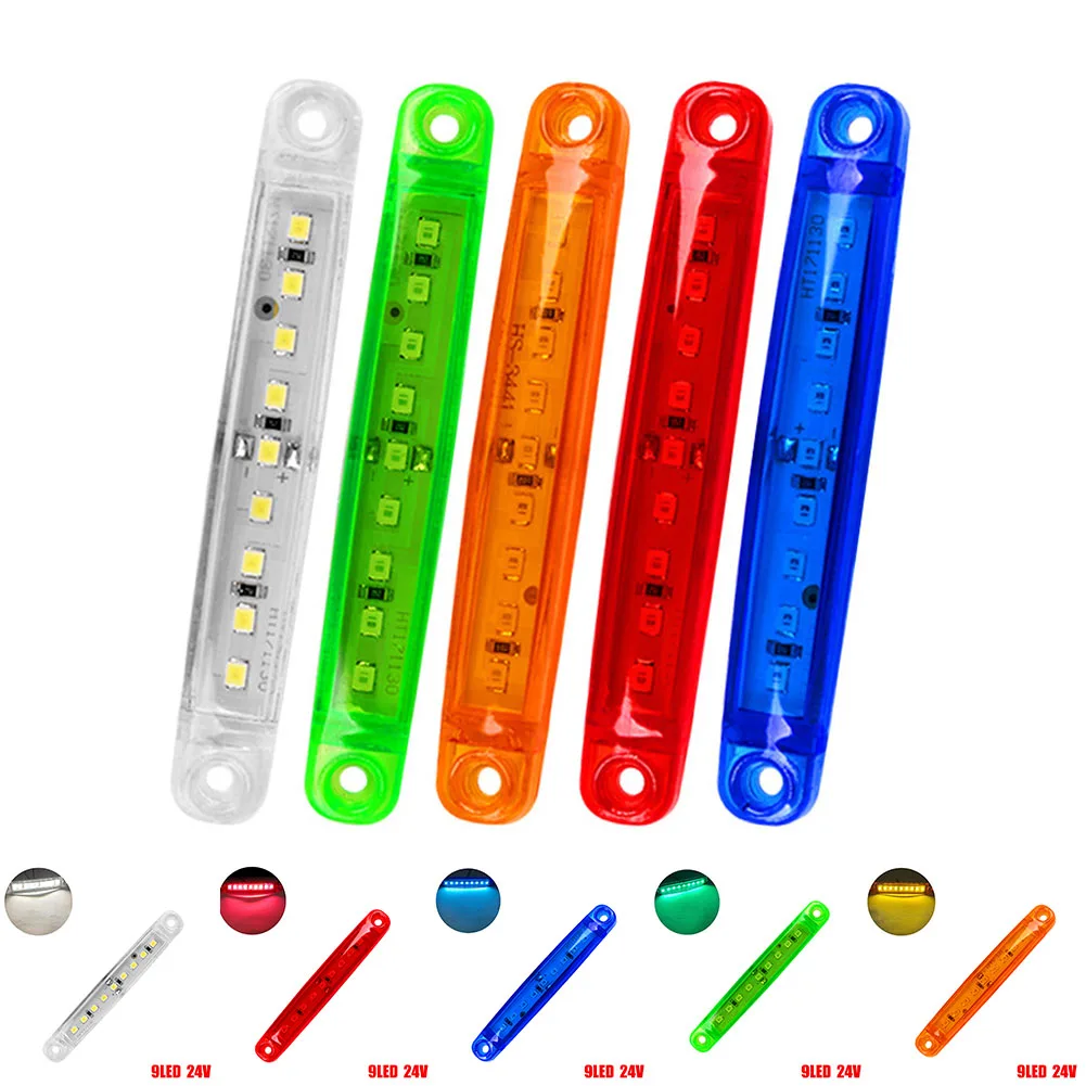 

1pc 24V 9 LED Truck Side Marker Indicator Lights Car External Lights Turn Light Clearance Light Car Accessories