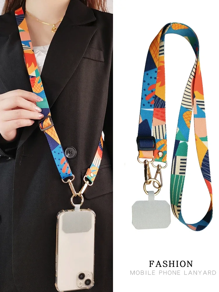 Colorful Crossbody Cell Phone Lanyard with Adjustable Strap and Universal Clip