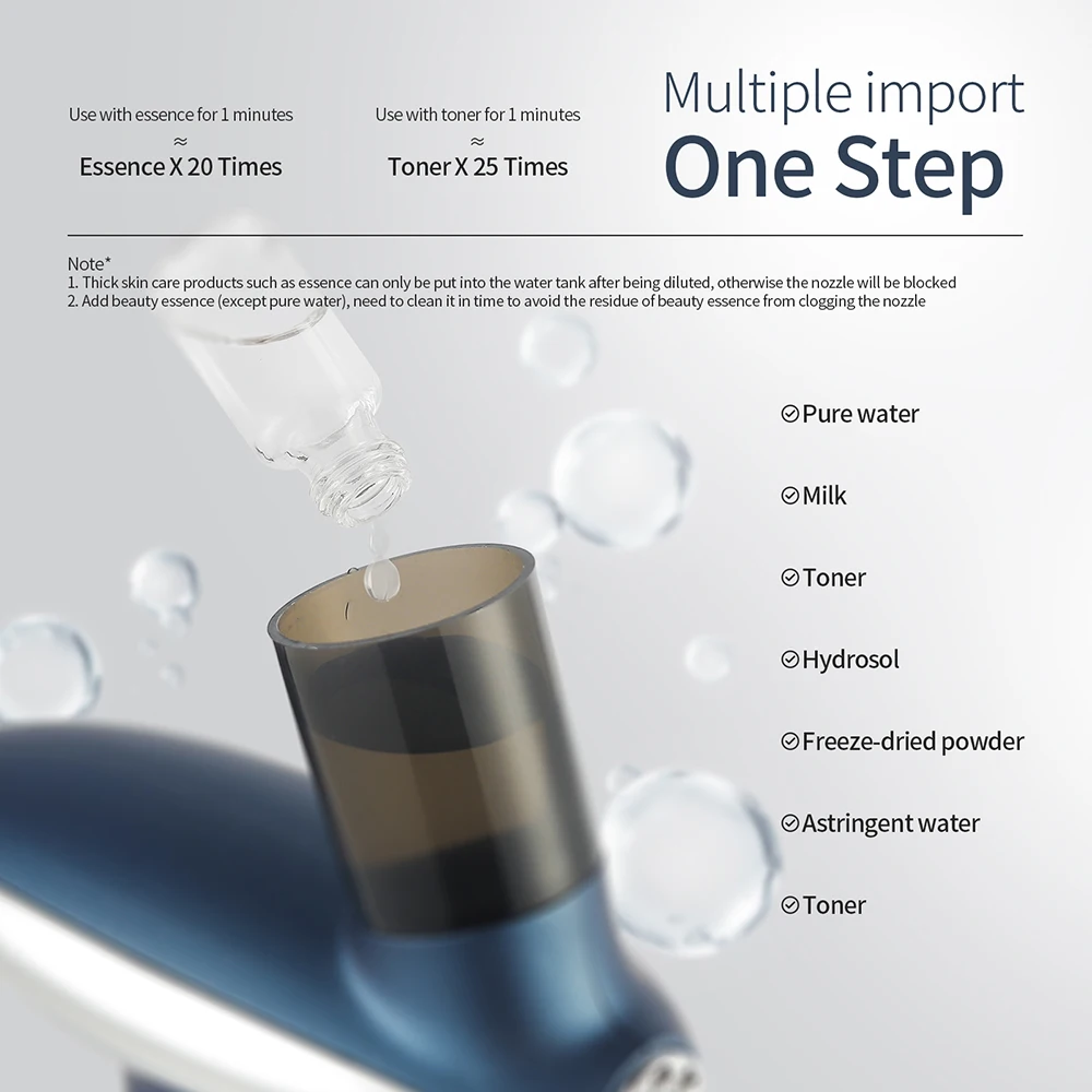 Portable Airbrush LED Red Blue Light Oxygen Injection Nano Mist Sprayer Deep Hydrating Face Humidifier Skin Moisturizing