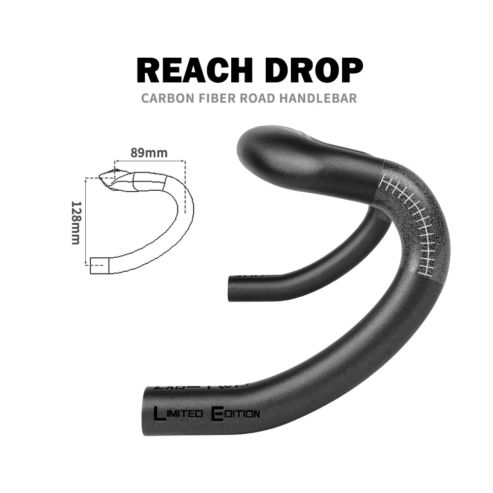 TOSEEK Full Carbon Fiber Handlebar 380/400/420/440mm Bent Bar Road Bike Carbon Handlebar Bicycle Parts