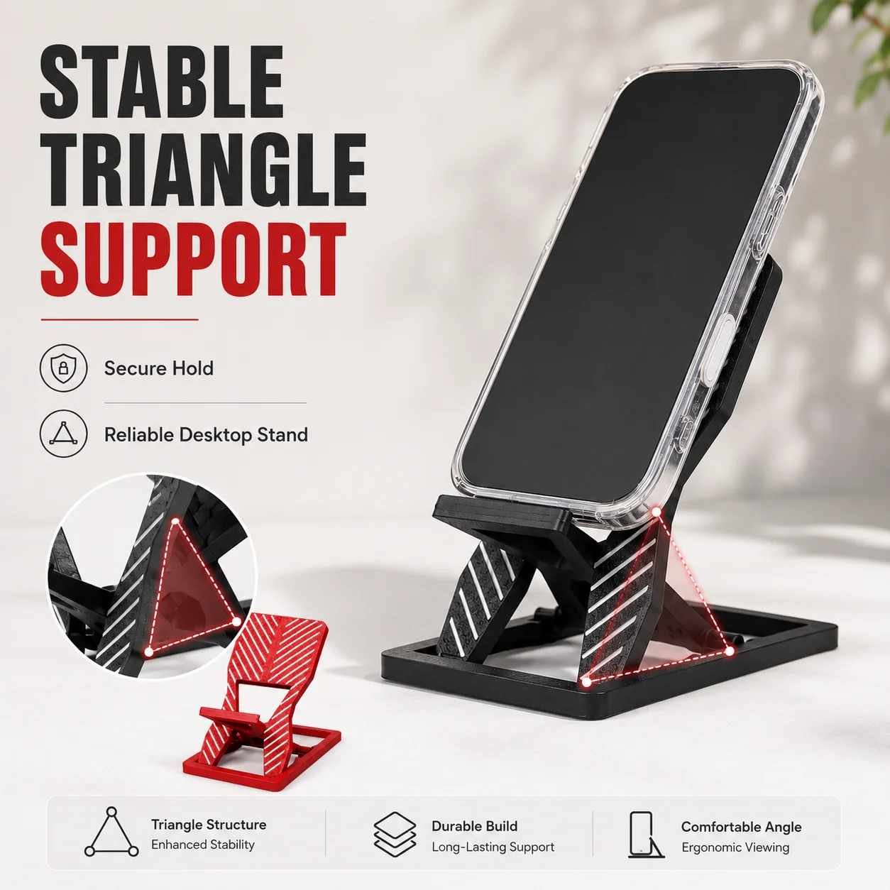 Foldable Portable Stand with Anti-Slip Support