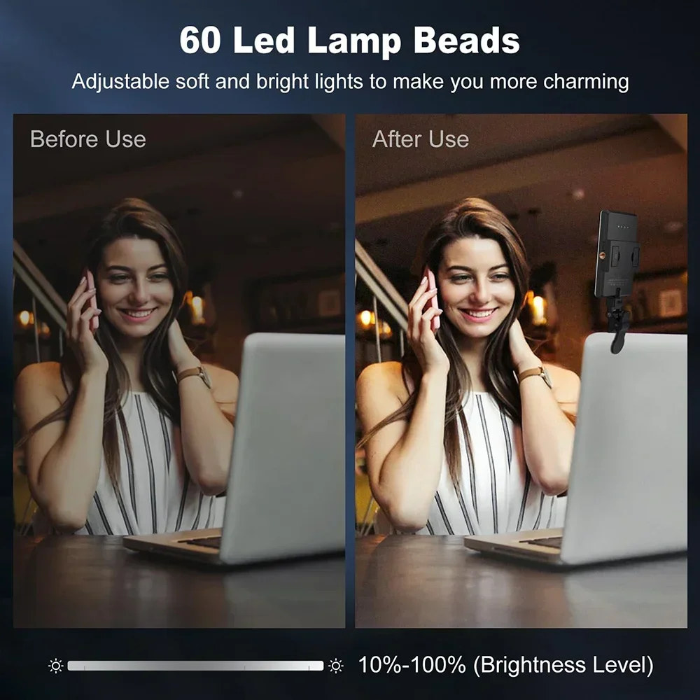 LED Photography Lighting Kit LED Fill Light Mobile Phone Live Broadcast Selfie Video Conference Portable USB Charging Fill Lamp