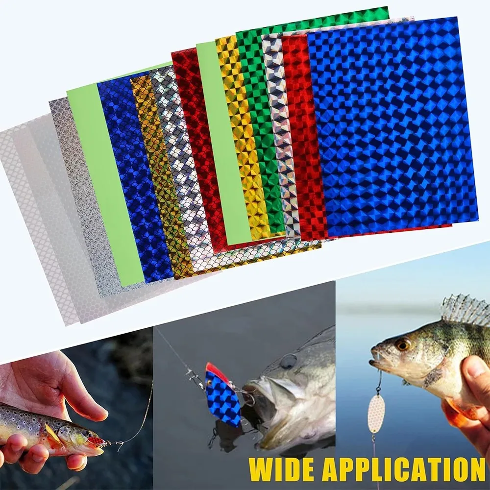 5 Pcs Fishing Lure Sticker Fish Scales Type Holographic