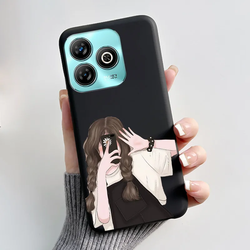 Luxury Cute Love Heart Rabbit Black Matte Soft TPU Protective Phone Case