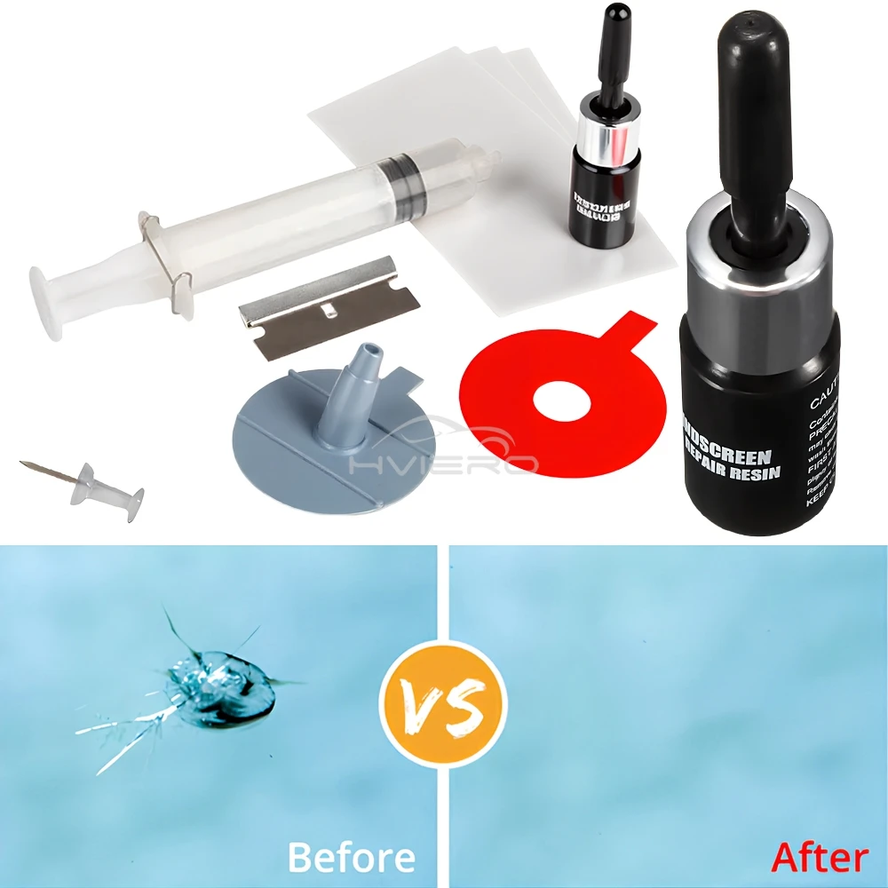 Windshield Repair Kit Car Windshield Repair Resin Kit Tools Windscreen Break Scratch Restoration Protective Stickers Glass Cleaner Care No Trace Wash