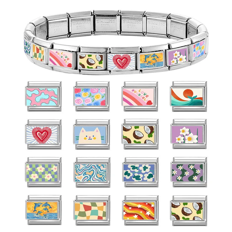 Bright Link Bracelet Charm Italian Style