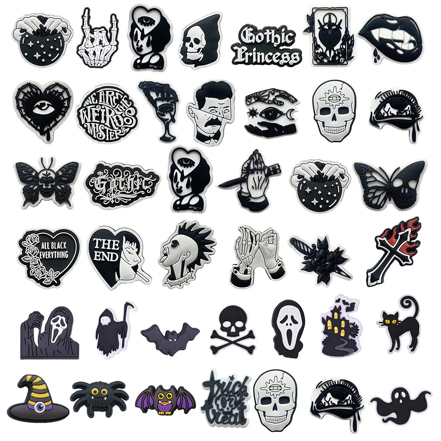 Hot Sale 1pcs PVC Shoe Charms for Crocs Accessories Horror Halloween Badge Women Clogs Buckle Kids Pins Men Decoration Jeans