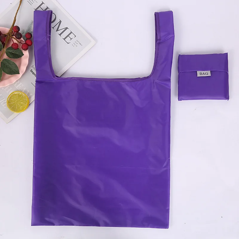 Square Pocket Shopping Bag Waterproof Portable Folding Reusable Foldable Eco Tote Market Grocery